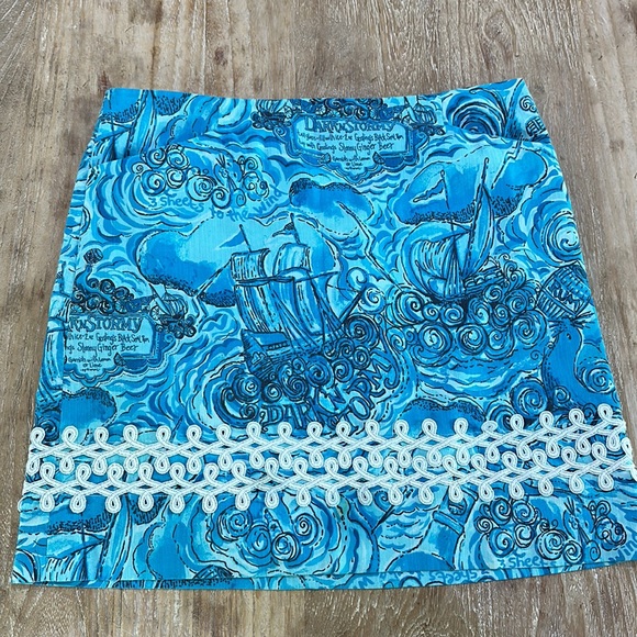 🦄 Rare Htf Holy Grail Lilly Pulitzer Goslings’s Dark N Stormy Roslyn Skirt 6 - Picture 11 of 11